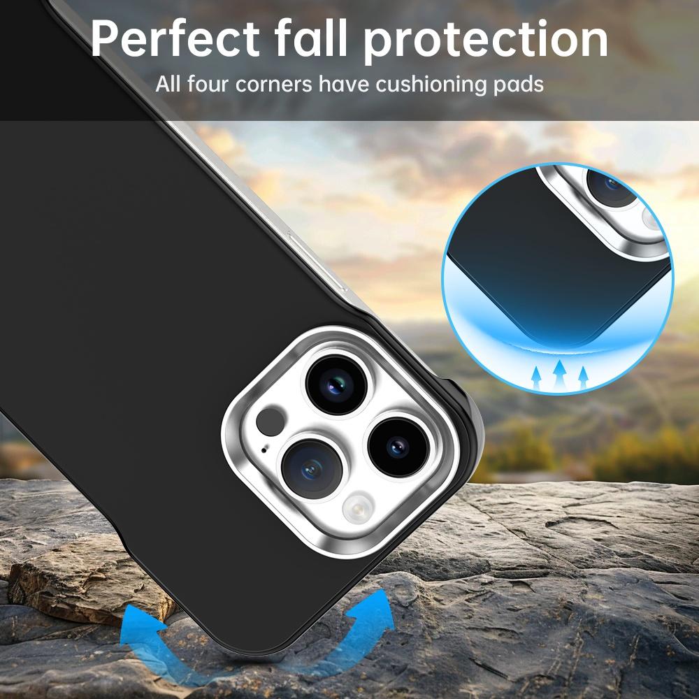 For iPhone 14 Pro Max Ultra-Slim Frameless TPU + PET + PC Shockproof Phone Case - Black - EDA009752916D