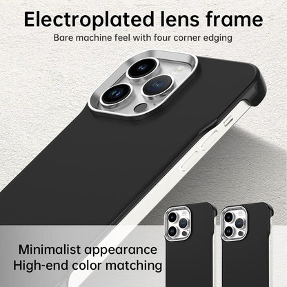 For iPhone 14 Pro Max Ultra-Slim Frameless TPU + PET + PC Shockproof Phone Case - Black - EDA009752916D
