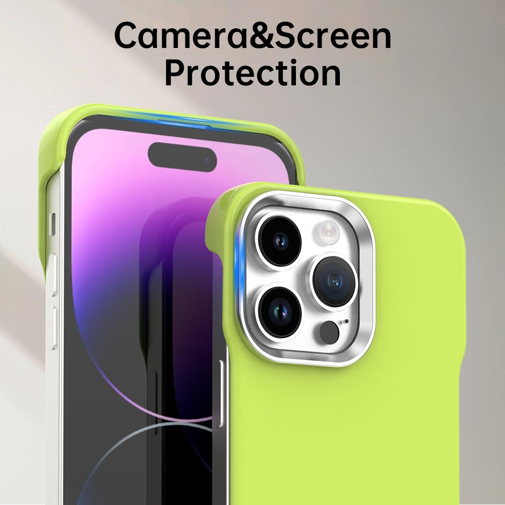For iPhone 14 Pro Max Ultra-Slim Frameless TPU + PET + PC Shockproof Phone Case - Green - EDA009752916F