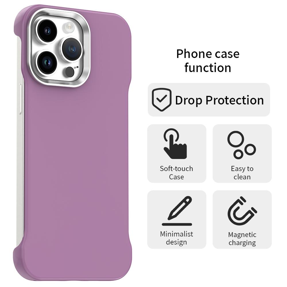 For iPhone 14 Pro Max Ultra-Slim Frameless TPU + PET + PC Shockproof Phone Case - Purple - EDA009752916G