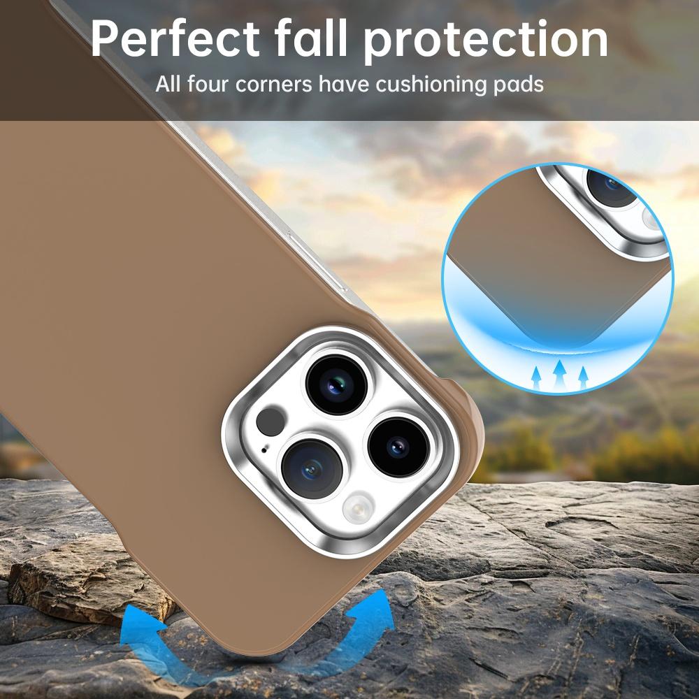 For iPhone 14 Pro Max Ultra-Slim Frameless TPU + PET + PC Shockproof Phone Case - Brown - EDA009752916H