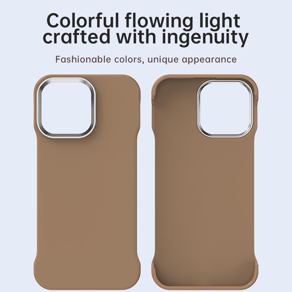 For iPhone 14 Pro Max Ultra-Slim Frameless TPU + PET + PC Shockproof Phone Case - Brown - EDA009752916H