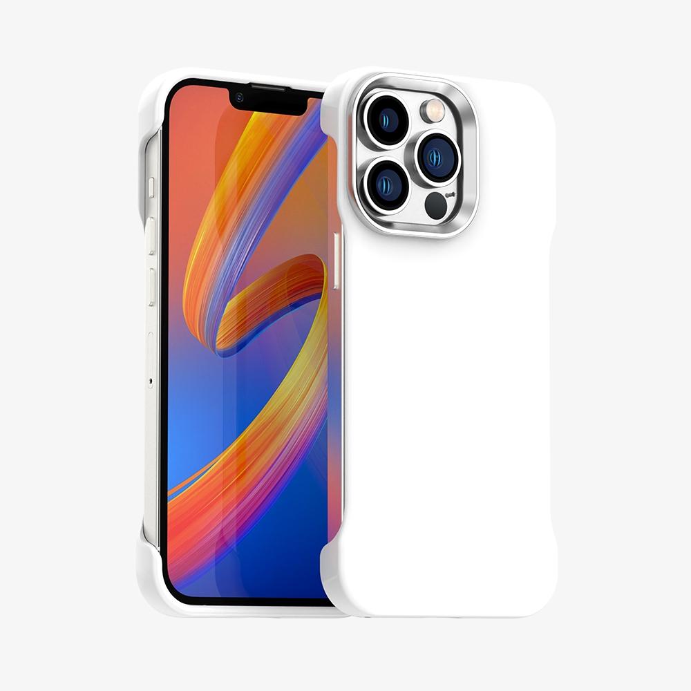 For iPhone 13 Pro Max Ultra-Slim Frameless TPU + PET + PC Shockproof Phone Case - White - EDA009752917A
