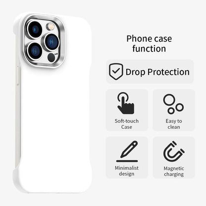 For iPhone 13 Pro Max Ultra-Slim Frameless TPU + PET + PC Shockproof Phone Case - White - EDA009752917A
