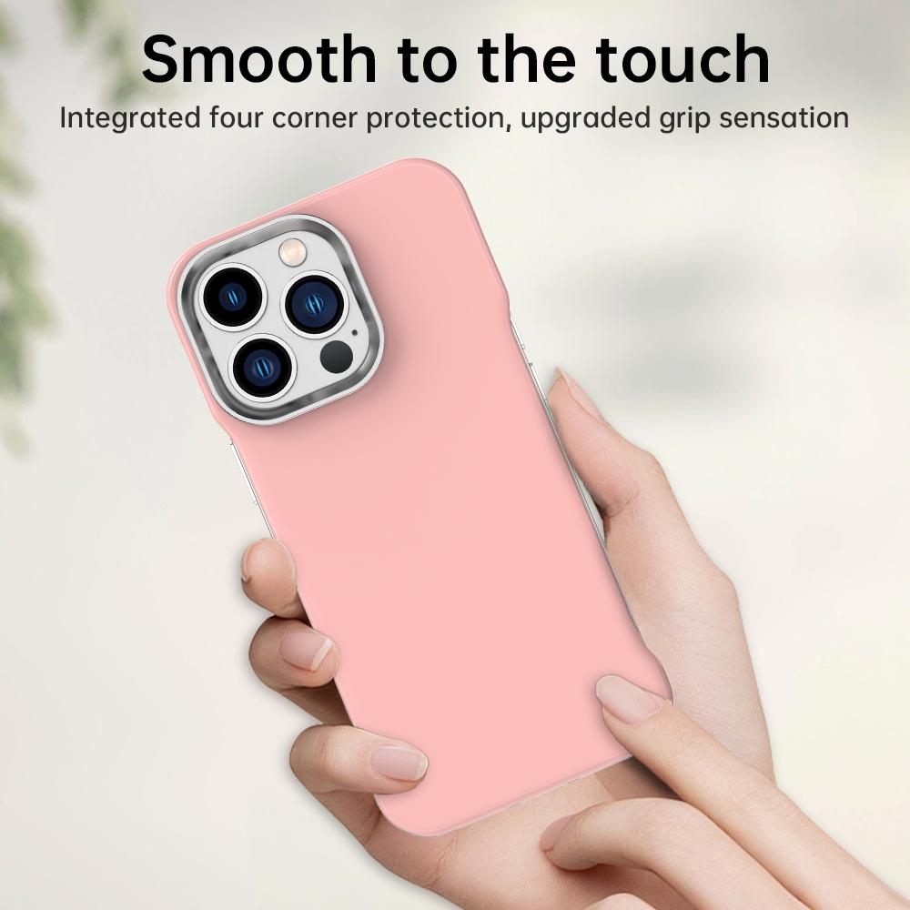 For iPhone 13 Pro Max Ultra-Slim Frameless TPU + PET + PC Shockproof Phone Case - Pink - EDA009752917C