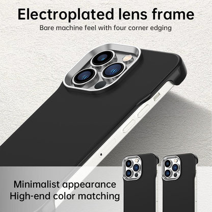 For iPhone 13 Pro Max Ultra-Slim Frameless TPU + PET + PC Shockproof Phone Case - Black - EDA009752917D