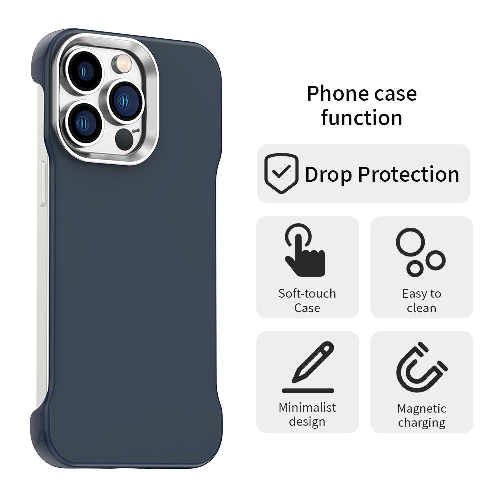 For iPhone 13 Pro Max Ultra-Slim Frameless TPU + PET + PC Shockproof Phone Case - Blue - EDA009752917E