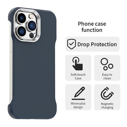 For iPhone 13 Pro Max Ultra-Slim Frameless TPU + PET + PC Shockproof Phone Case - Blue - EDA009752917E