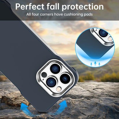 For iPhone 13 Pro Max Ultra-Slim Frameless TPU + PET + PC Shockproof Phone Case - Blue - EDA009752917E
