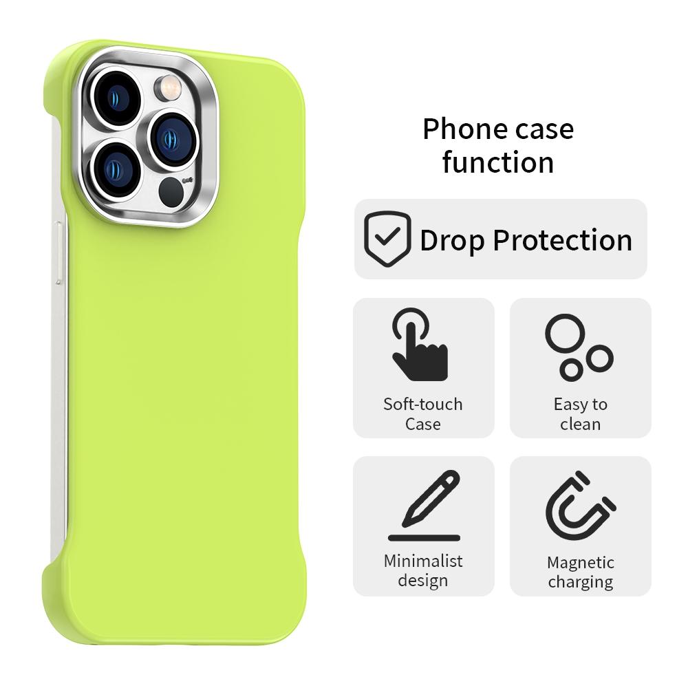 For iPhone 13 Pro Max Ultra-Slim Frameless TPU + PET + PC Shockproof Phone Case - Green - EDA009752917F