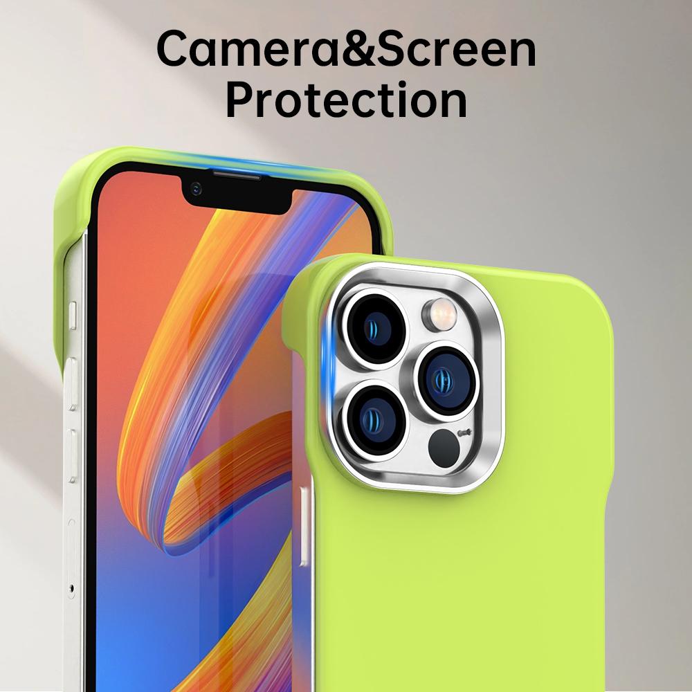 For iPhone 13 Pro Max Ultra-Slim Frameless TPU + PET + PC Shockproof Phone Case - Green - EDA009752917F