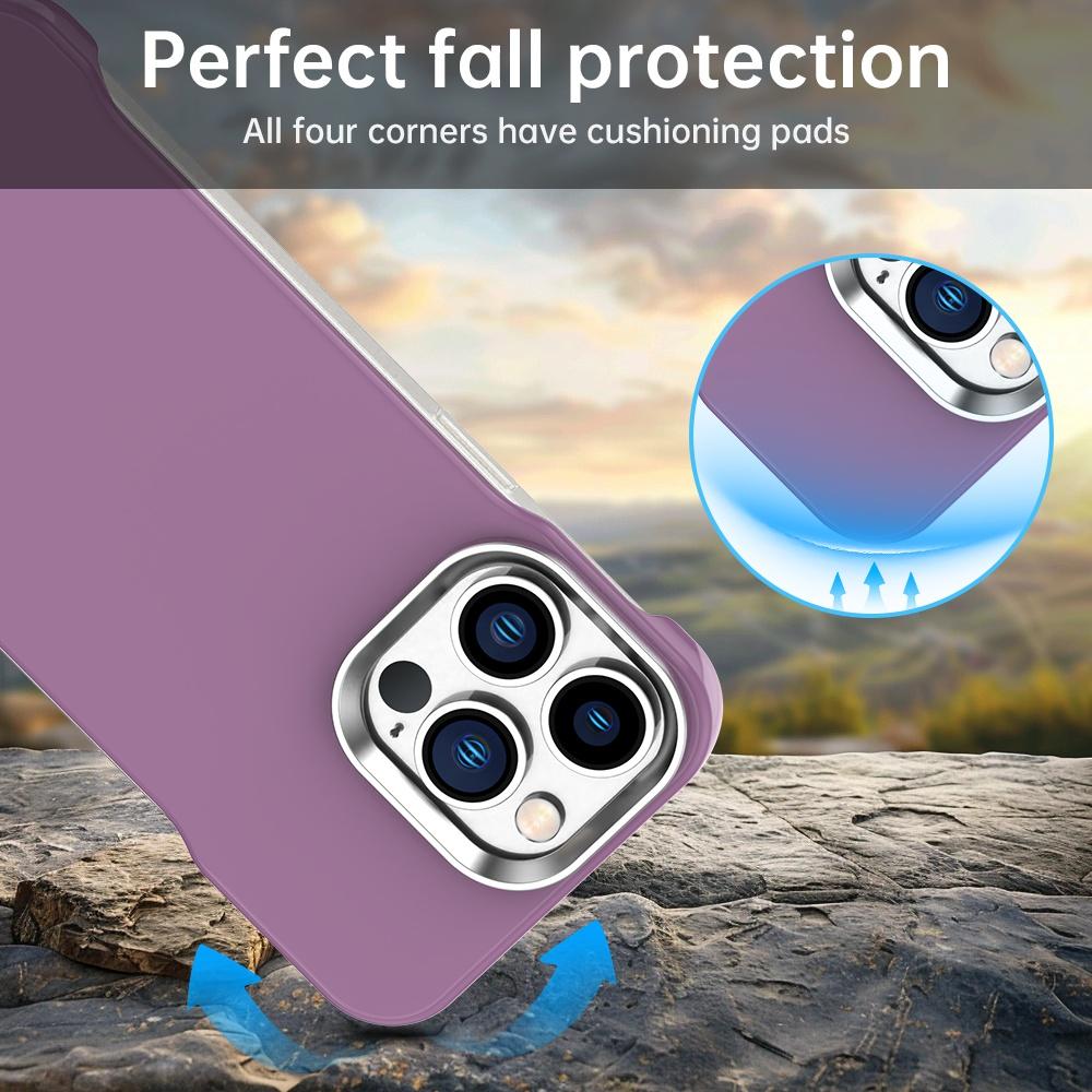 For iPhone 13 Pro Max Ultra-Slim Frameless TPU + PET + PC Shockproof Phone Case - Purple - EDA009752917G