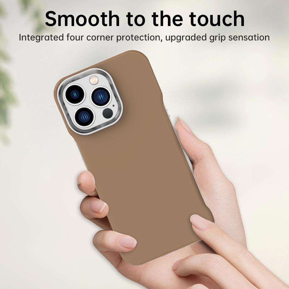 For iPhone 13 Pro Max Ultra-Slim Frameless TPU + PET + PC Shockproof Phone Case - Brown - EDA009752917H