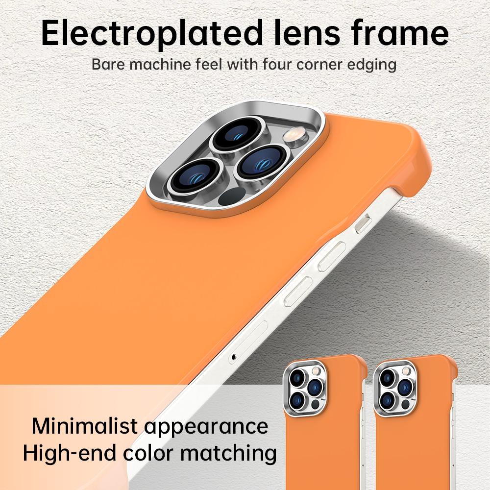For iPhone 13 Pro Ultra-Slim Frameless TPU + PET + PC Shockproof Phone Case - Orange - EDA009752918B