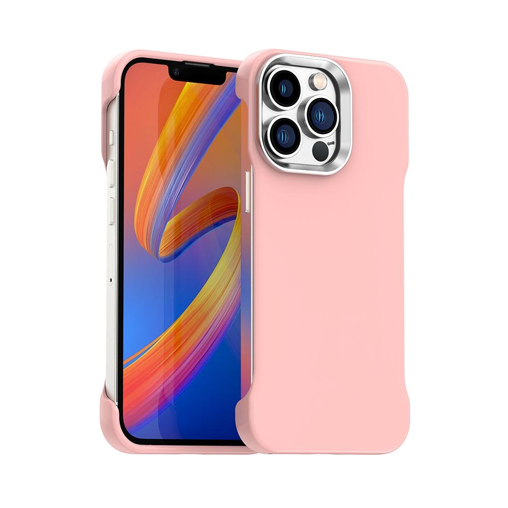 For iPhone 13 Pro Ultra-Slim Frameless TPU + PET + PC Shockproof Phone Case - Pink - EDA009752918C