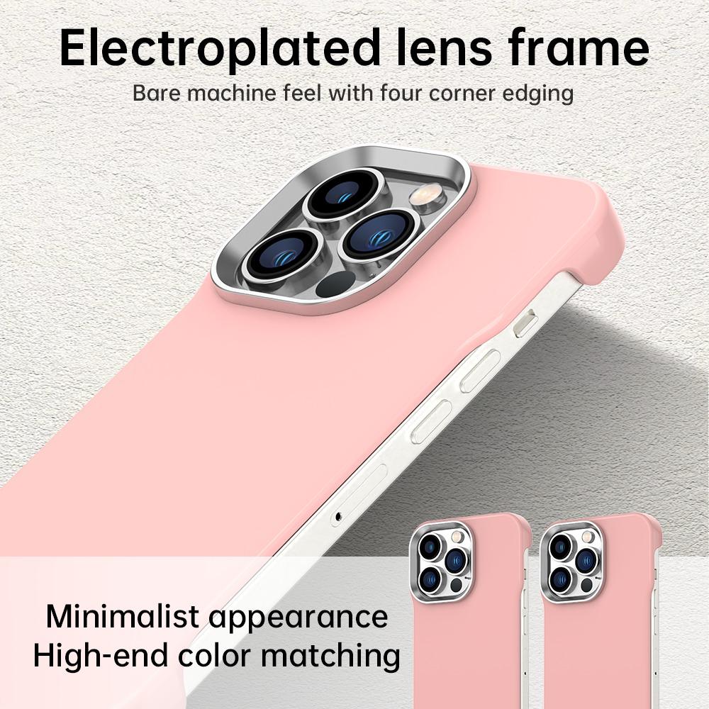 For iPhone 13 Pro Ultra-Slim Frameless TPU + PET + PC Shockproof Phone Case - Pink - EDA009752918C