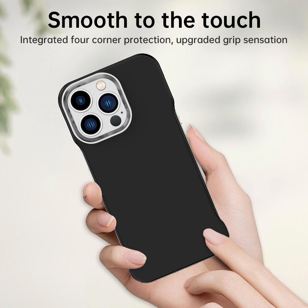 For iPhone 13 Pro Ultra-Slim Frameless TPU + PET + PC Shockproof Phone Case - Black - EDA009752918D