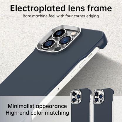 For iPhone 13 Pro Ultra-Slim Frameless TPU + PET + PC Shockproof Phone Case - Blue - EDA009752918E