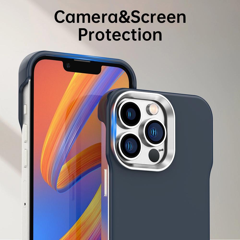 For iPhone 13 Pro Ultra-Slim Frameless TPU + PET + PC Shockproof Phone Case - Blue - EDA009752918E
