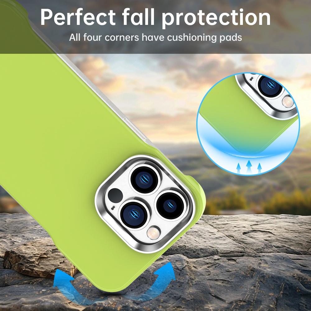 For iPhone 13 Pro Ultra-Slim Frameless TPU + PET + PC Shockproof Phone Case - Green - EDA009752918F