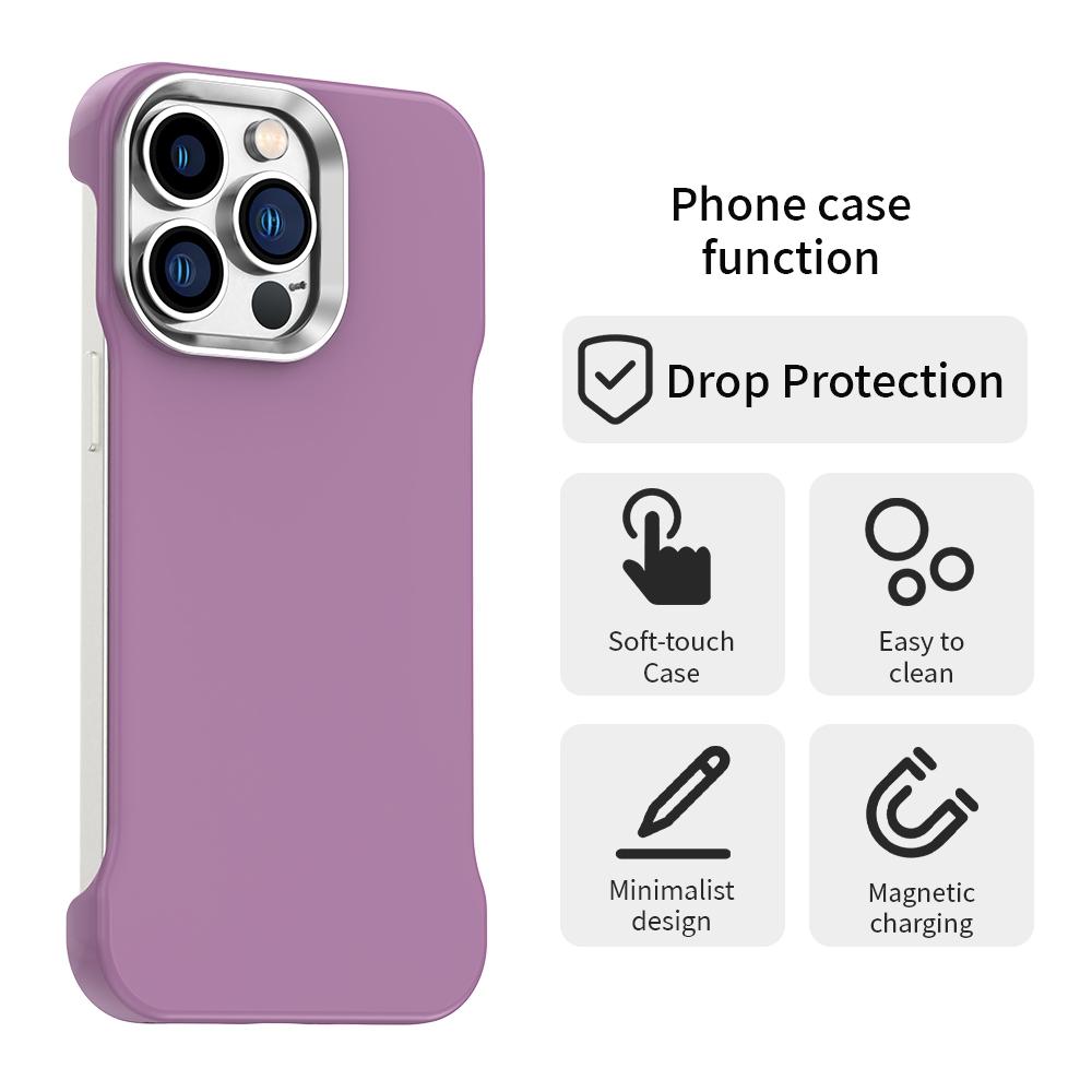 For iPhone 13 Pro Ultra-Slim Frameless TPU + PET + PC Shockproof Phone Case - Purple - EDA009752918G