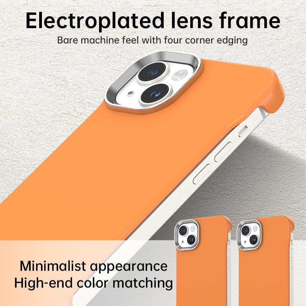 For iPhone 13 Ultra-Slim Frameless TPU + PET + PC Shockproof Phone Case - Orange - EDA009752919B