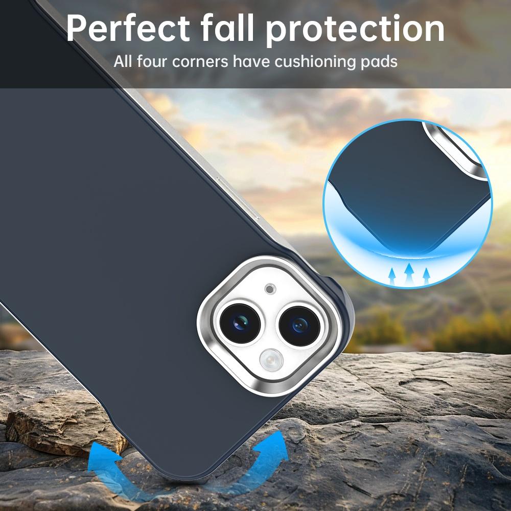 For iPhone 13 Ultra-Slim Frameless TPU + PET + PC Shockproof Phone Case - Blue - EDA009752919E