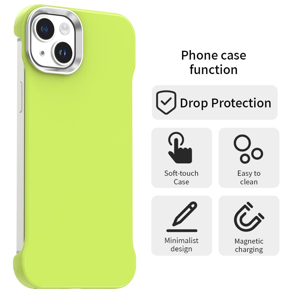 For iPhone 13 Ultra-Slim Frameless TPU + PET + PC Shockproof Phone Case - Green - EDA009752919F