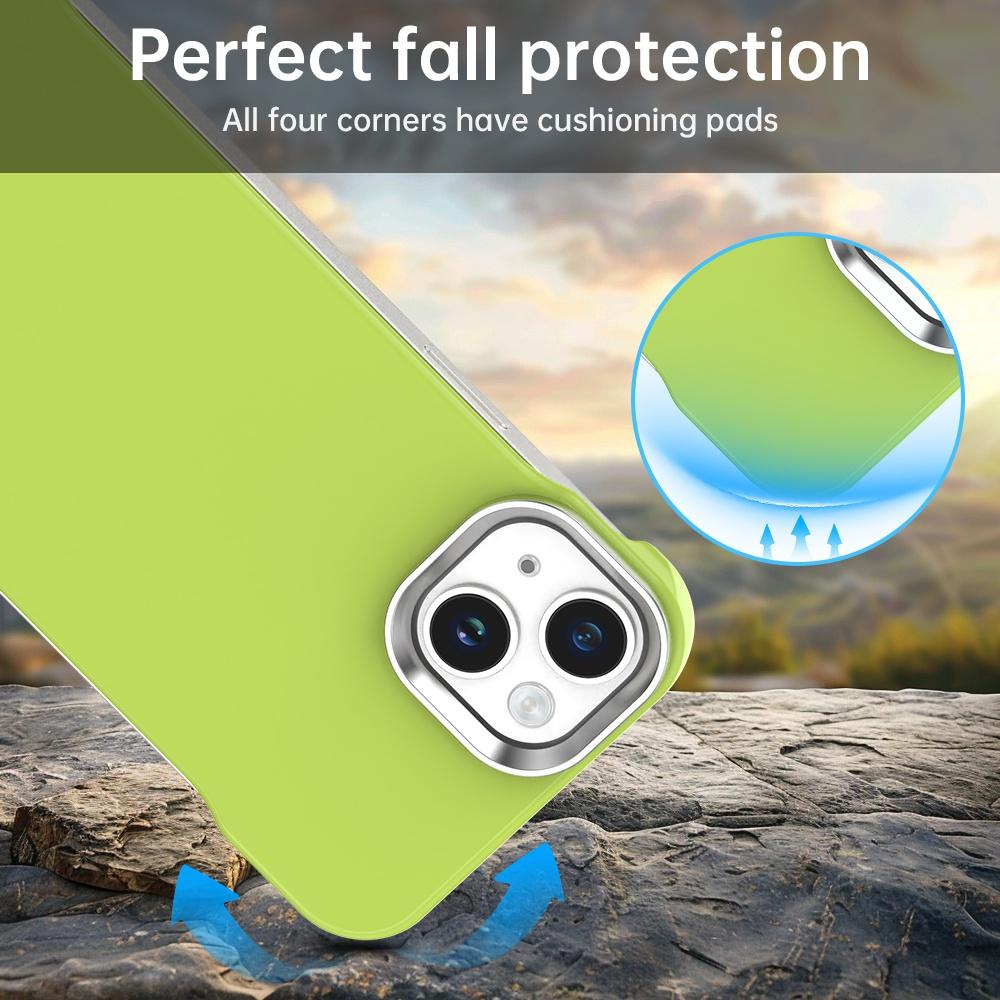 For iPhone 13 Ultra-Slim Frameless TPU + PET + PC Shockproof Phone Case - Green - EDA009752919F
