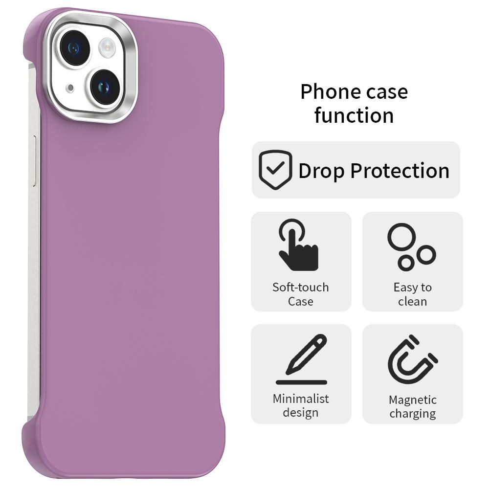 For iPhone 13 Ultra-Slim Frameless TPU + PET + PC Shockproof Phone Case - Purple - EDA009752919G