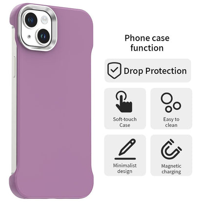 For iPhone 13 Ultra-Slim Frameless TPU + PET + PC Shockproof Phone Case - Purple - EDA009752919G