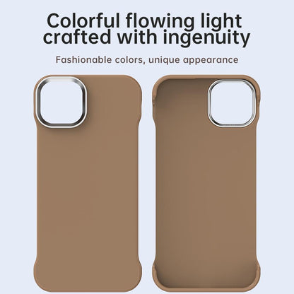 For iPhone 13 Ultra-Slim Frameless TPU + PET + PC Shockproof Phone Case - Brown - EDA009752919H