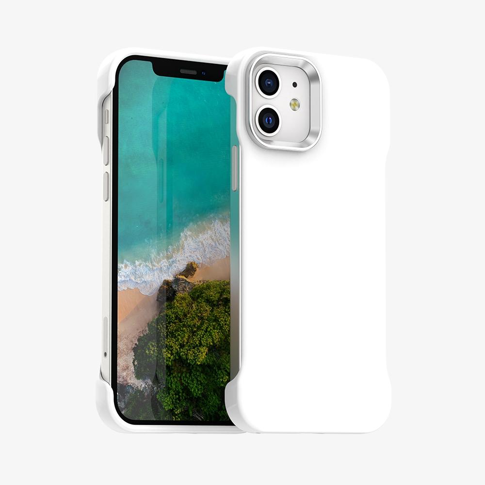 For iPhone 12 Ultra-Slim Frameless TPU + PET + PC Shockproof Phone Case - White - EDA009752920A