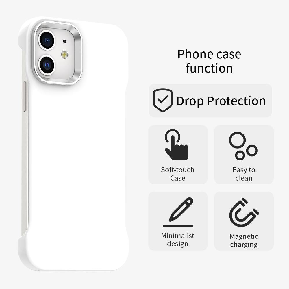 For iPhone 12 Ultra-Slim Frameless TPU + PET + PC Shockproof Phone Case - White - EDA009752920A