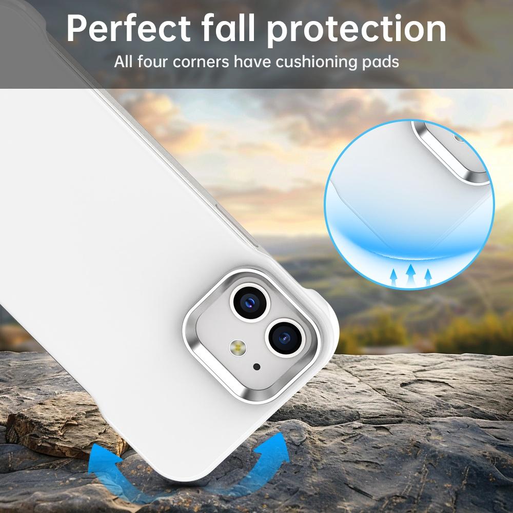 For iPhone 12 Ultra-Slim Frameless TPU + PET + PC Shockproof Phone Case - White - EDA009752920A