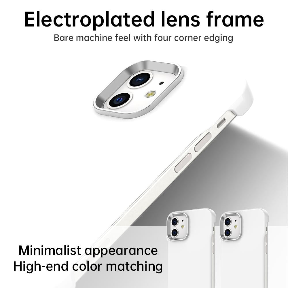 For iPhone 12 Ultra-Slim Frameless TPU + PET + PC Shockproof Phone Case - White - EDA009752920A