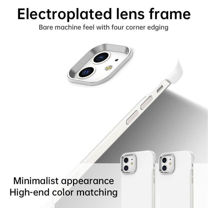 For iPhone 12 Ultra-Slim Frameless TPU + PET + PC Shockproof Phone Case - White - EDA009752920A