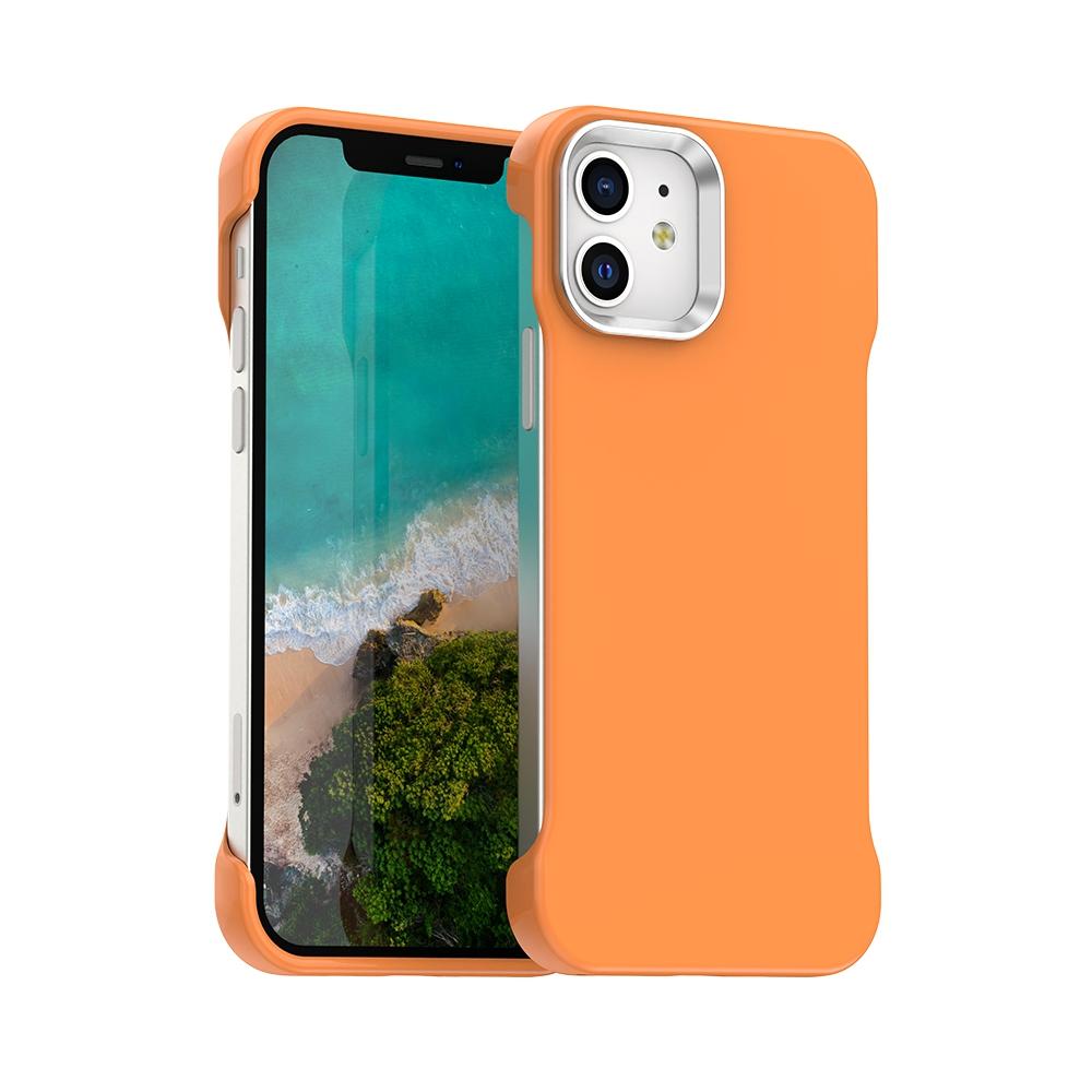 For iPhone 12 Ultra-Slim Frameless TPU + PET + PC Shockproof Phone Case - Orange - EDA009752920B