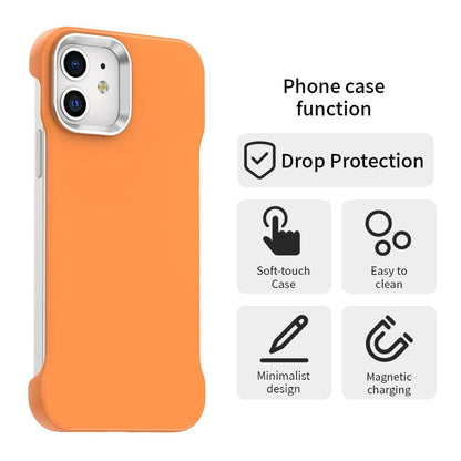 For iPhone 12 Ultra-Slim Frameless TPU + PET + PC Shockproof Phone Case - Orange - EDA009752920B