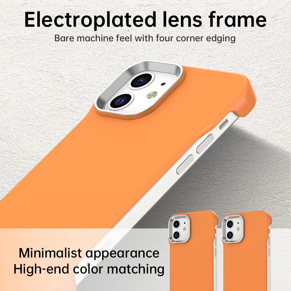 For iPhone 12 Ultra-Slim Frameless TPU + PET + PC Shockproof Phone Case - Orange - EDA009752920B