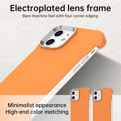 For iPhone 12 Ultra-Slim Frameless TPU + PET + PC Shockproof Phone Case - Orange - EDA009752920B