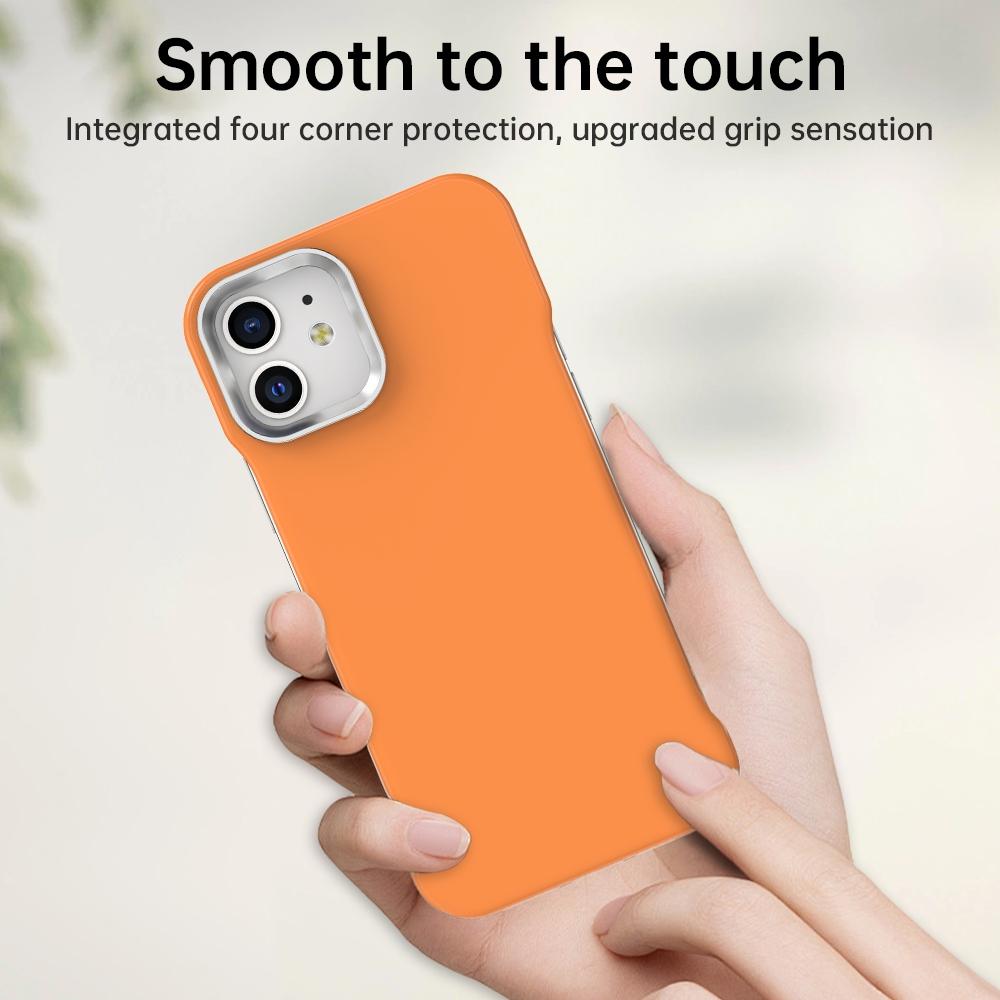 For iPhone 12 Ultra-Slim Frameless TPU + PET + PC Shockproof Phone Case - Orange - EDA009752920B
