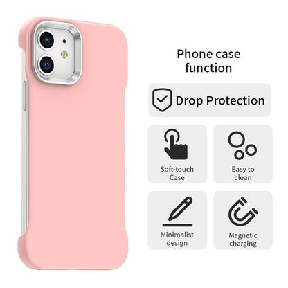 For iPhone 12 Ultra-Slim Frameless TPU + PET + PC Shockproof Phone Case - Pink - EDA009752920C