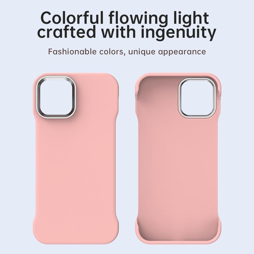 For iPhone 12 Ultra-Slim Frameless TPU + PET + PC Shockproof Phone Case - Pink - EDA009752920C