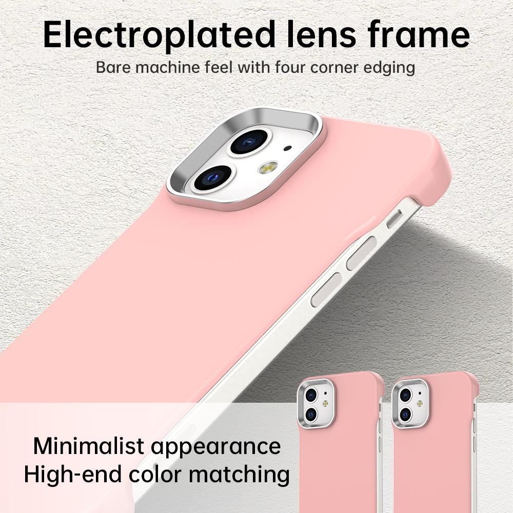For iPhone 12 Ultra-Slim Frameless TPU + PET + PC Shockproof Phone Case - Pink - EDA009752920C