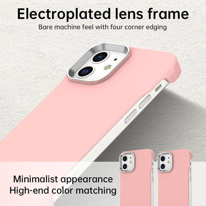 For iPhone 12 Ultra-Slim Frameless TPU + PET + PC Shockproof Phone Case - Pink - EDA009752920C