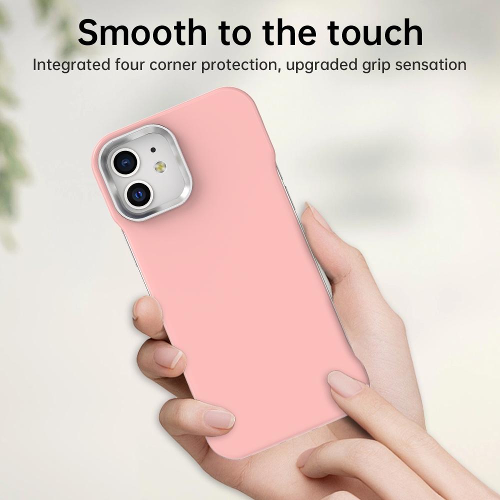 For iPhone 12 Ultra-Slim Frameless TPU + PET + PC Shockproof Phone Case - Pink - EDA009752920C