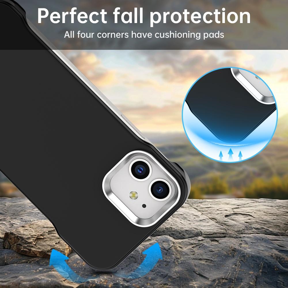 For iPhone 12 Ultra-Slim Frameless TPU + PET + PC Shockproof Phone Case - Black - EDA009752920D