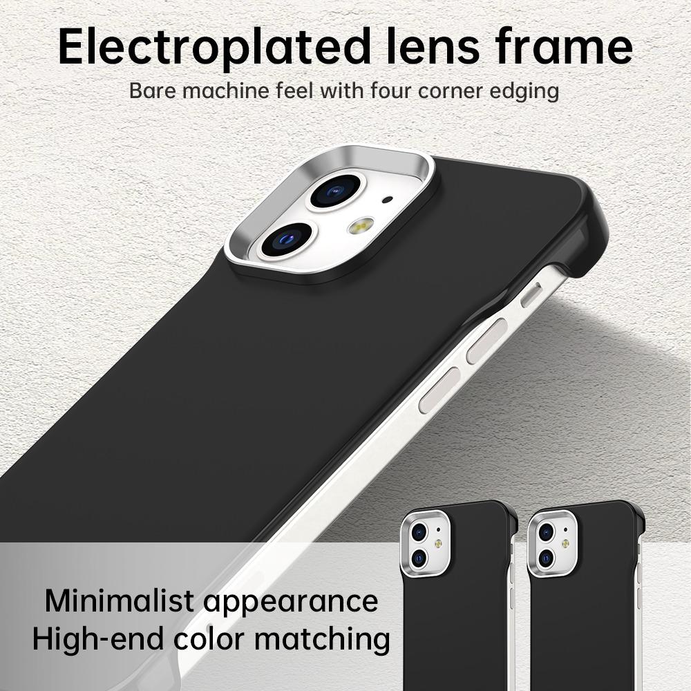 For iPhone 12 Ultra-Slim Frameless TPU + PET + PC Shockproof Phone Case - Black - EDA009752920D