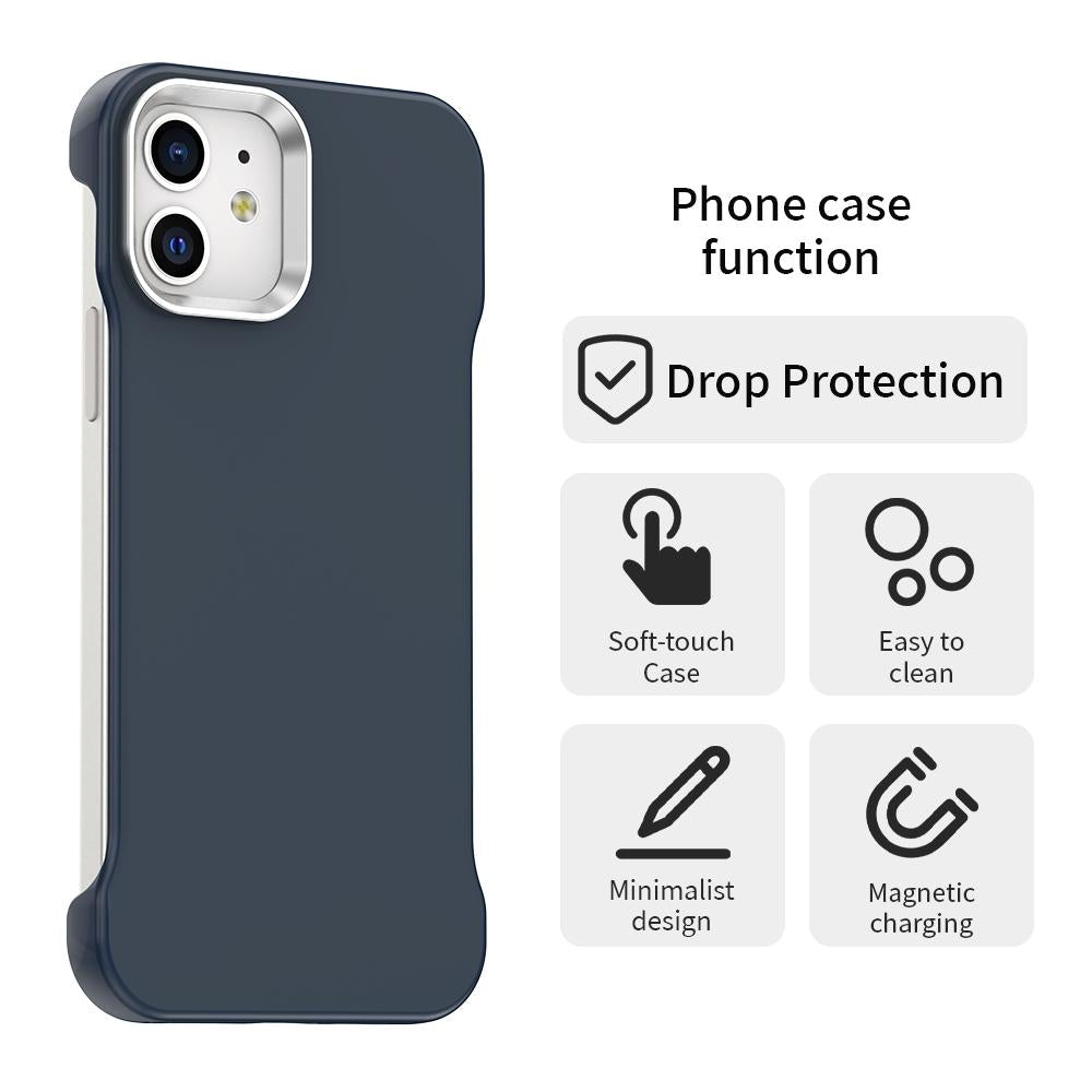 For iPhone 12 Ultra-Slim Frameless TPU + PET + PC Shockproof Phone Case - Blue - EDA009752920E